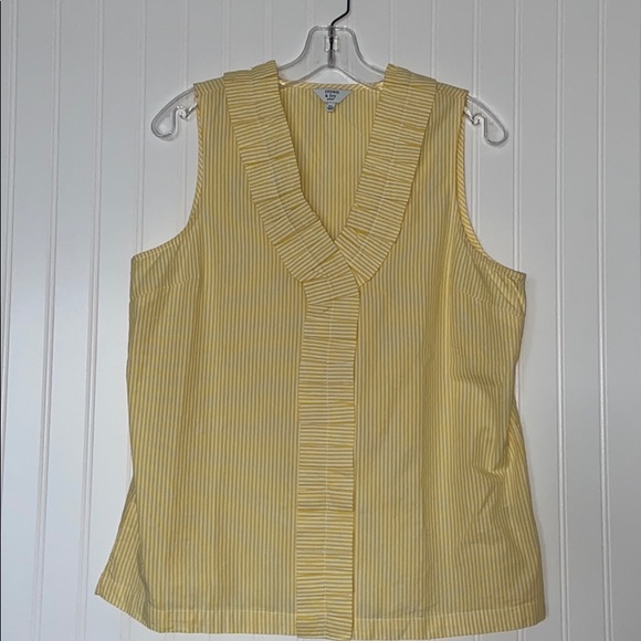 Crown & Ivy Sleeveless Top V-Neck Pleat Front - Picture 2 of 5